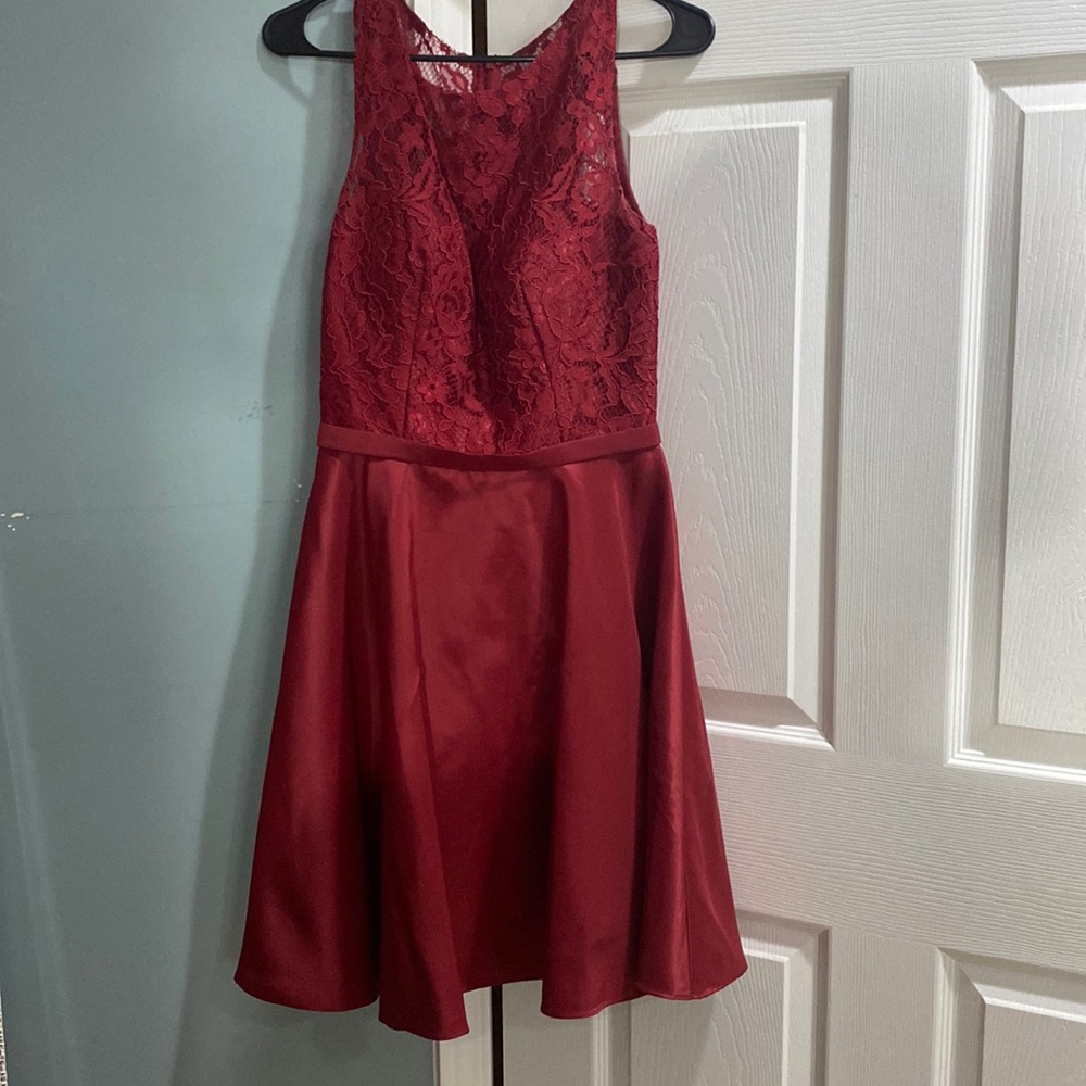 Anny Lee Homecoming deep red mini dress